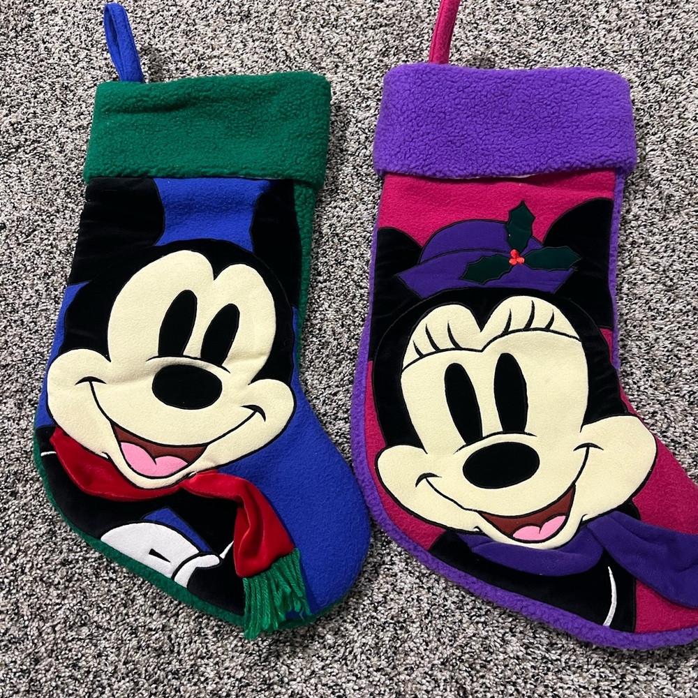 Mickey and Minnie Mouse Christmas stockings